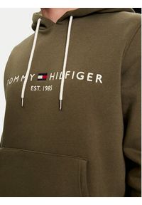 TOMMY HILFIGER - Tommy Hilfiger Bluza Logo MW0MW11599 Khaki Regular Fit. Kolor: brązowy. Materiał: bawełna