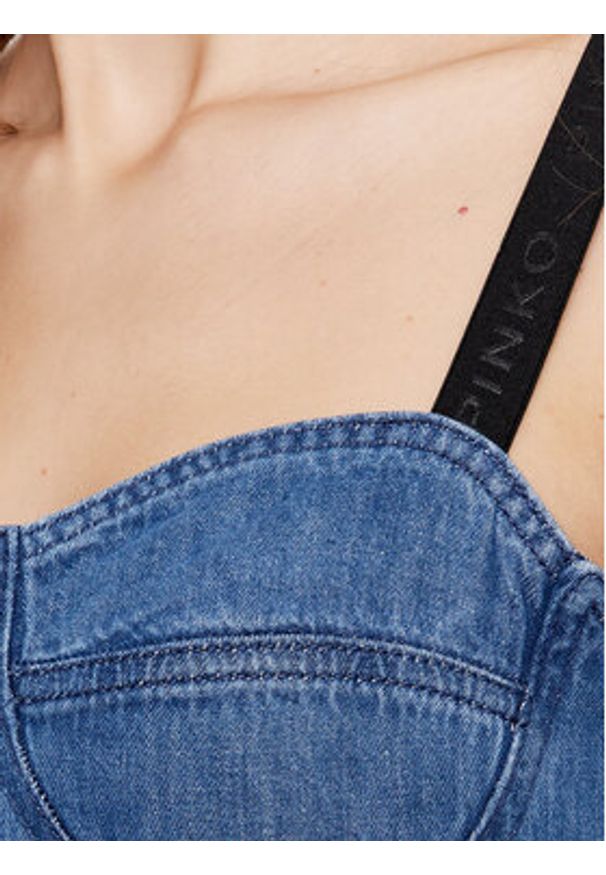 Pinko Sukienka jeansowa Attaccante PE 23 PDEN 100700 A0ML Niebieski Regular Fit. Kolor: niebieski. Materiał: bawełna