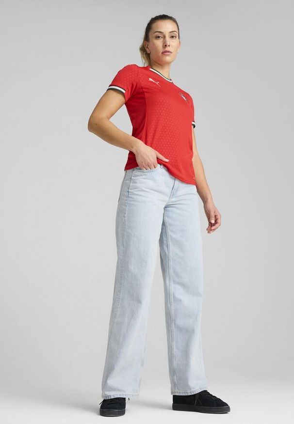 Puma - Damska koszulka domowa Portugalia 2025 PUMA Sport Red Sugared Almond Beige. Kolor: czerwony, beżowy, wielokolorowy