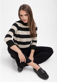 Volcano - Półgolf w paski S-TESS. Materiał: materiał, prążkowany, jeans. Długość rękawa: bez rękawów. Wzór: paski. Sezon: zima, jesień. Styl: klasyczny #1