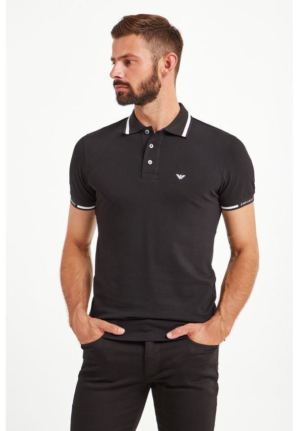 Emporio Armani - POLO EMPORIO ARMANI. Typ kołnierza: polo. Wzór: jednolity, nadruk. Styl: sportowy