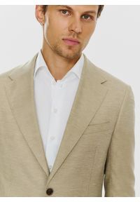 Pako Lorente - PAKO LORENTE – Beżowa marynarka z lnem. Kolor: beżowy, niebieski. Materiał: len. Wzór: gładki #8