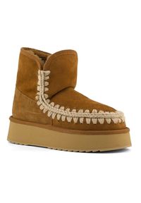 Mou - MOU Platform boot suede Śniegowce damskie. Okazja: na co dzień. Kolor: brązowy. Materiał: materiał, guma, wełna, zamsz. Szerokość cholewki: normalna. Sezon: zima. Obcas: na platformie. Styl: elegancki, klasyczny, casual #2