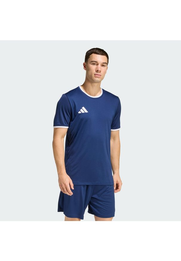 Adidas - Koszulka Entrada26. Kolor: niebieski, wielokolorowy, biały. Technologia: ClimaCool (Adidas). Sport: piłka nożna