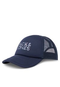 Jack & Jones - Jack&Jones Czapka z daszkiem Jacdrew 12268899 Granatowy. Kolor: niebieski. Materiał: poliester, materiał