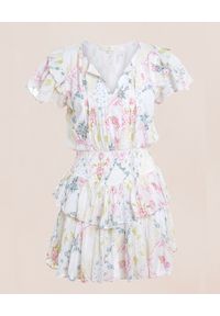 LOVE SHACK FANCY - Wzorzysta sukienka mini Audette. Kolor: biały. Materiał: bawełna. Typ sukienki: plisowane. Długość: mini #6