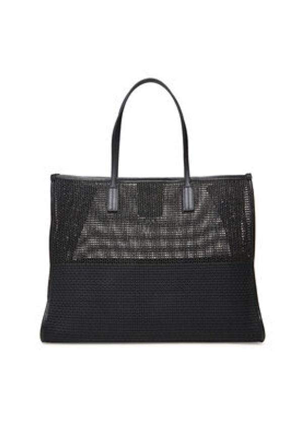 TOMMY HILFIGER - Tommy Hilfiger Torebka Th City Summer Tote Woven AW0AW17640 Czarny. Kolor: czarny. Materiał: skórzane
