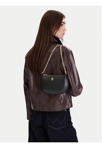 TOMMY HILFIGER - Tommy Hilfiger Torebka Th Glam Mini Chain Crossover AW0AW18142 Czarny. Kolor: czarny. Materiał: skórzane #4