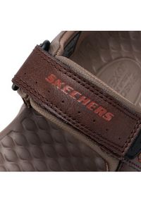 skechers - Skechers Sandały Hirano 204106/BRN Brązowy. Kolor: brązowy. Materiał: skóra