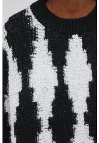 Answear Lab Sweter z domieszką wełny damski kolor czarny ciepły. Kolor: czarny. Materiał: wełna. Wzór: ze splotem. Styl: wakacyjny