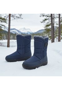 POTOCKI - Śniegowce damskie płaskie ocieplane granatowe Potocki SU33310. Kolor: niebieski. Materiał: tkanina #1