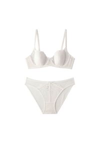 Intica - Komplet bielizny z delikatnego materiału Gabrijela. Kolor: biały. Materiał: materiał