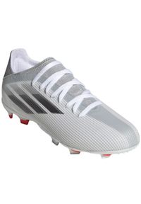 Adidas - Buty piłkarskie adidas X Speedflow.3 Fg Jr FY3305 szary, biały białe. Kolor: wielokolorowy, szary, biały. Materiał: dzianina, syntetyk. Szerokość cholewki: normalna. Sport: piłka nożna #3