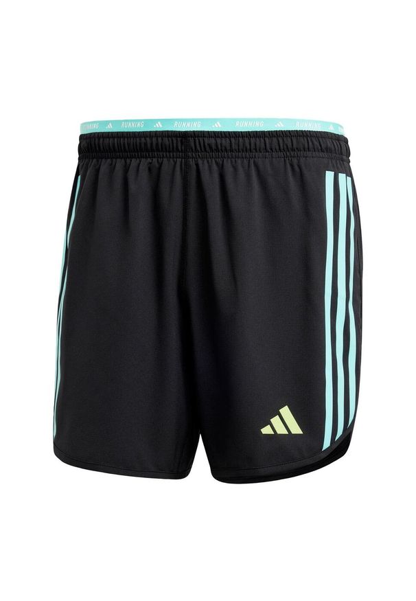 Adidas - Szorty Own the Run 3-Stripes. Kolor: czarny, niebieski, wielokolorowy. Materiał: materiał. Sport: bieganie