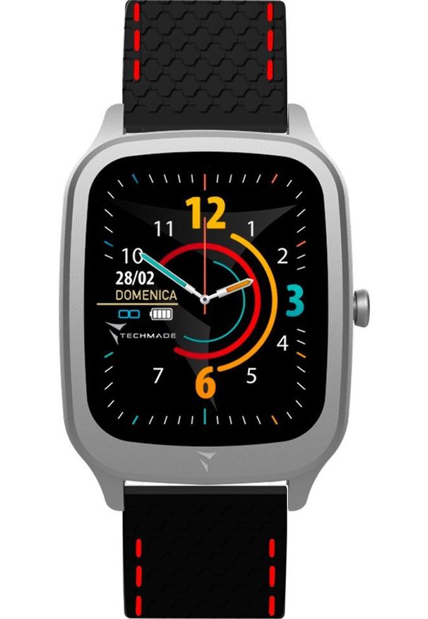 Smartwatch Techmade Smartwatch męski Techmade TM-VISIONS-BKSR czarny pasek. Rodzaj zegarka: smartwatch. Kolor: czarny