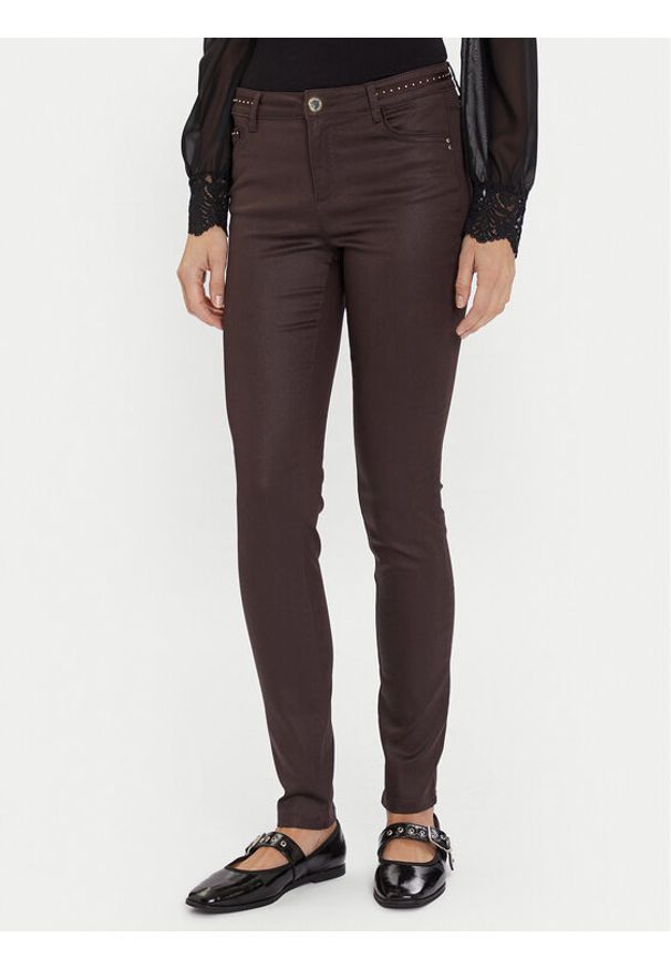 Morgan Jeansy 252-PALAO Brązowy Slim Fit. Kolor: brązowy