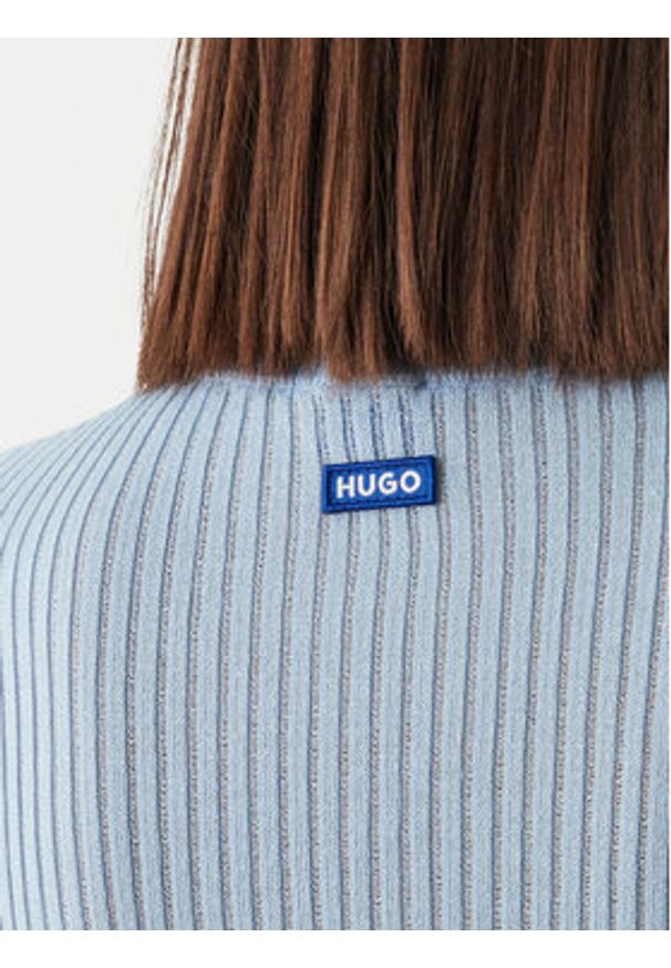Hugo - HUGO Sweter Somya_B 50554221 Błękitny Slim Fit. Kolor: niebieski. Materiał: wełna