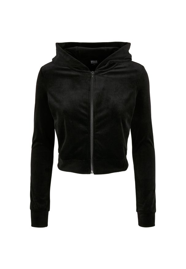 Bluzy damskie z kapturem duże rozmiary Urban Classics aksamitna zip. Typ kołnierza: kaptur. Kolor: czarny
