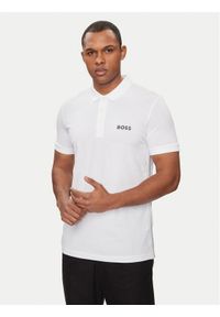 BOSS - Boss Polo Paule 50512789 Biały Slim Fit. Typ kołnierza: polo. Kolor: biały. Materiał: bawełna #1