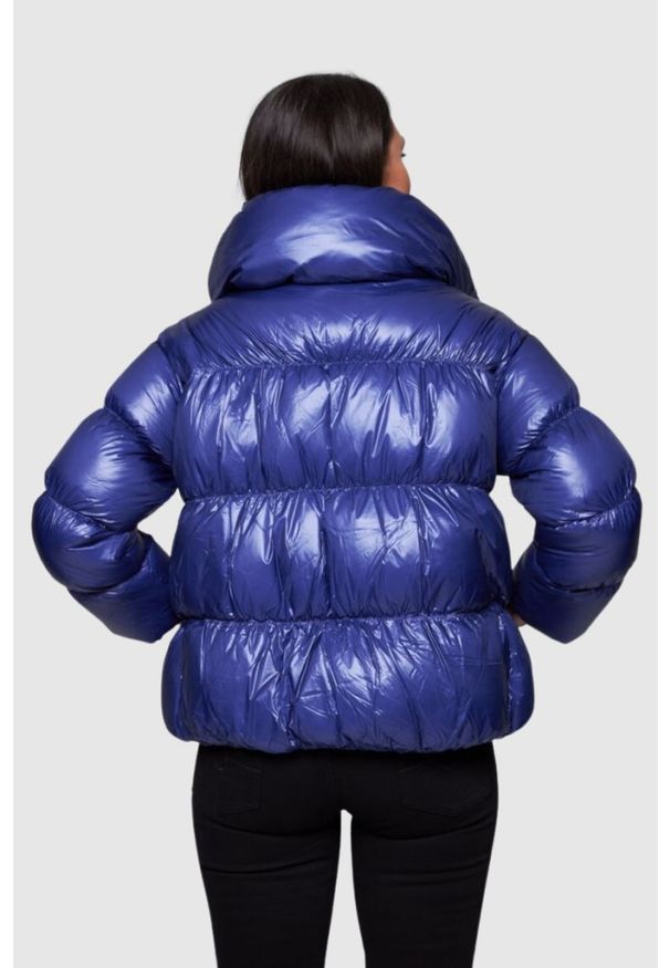 Hetrego - HETREGO Niebieska damska krótka kurtka puchowa Ila, Rozmiar 34 EU - 38 IT. Kolor: niebieski. Materiał: puch. Długość: krótkie