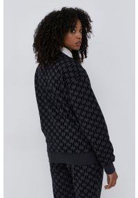 Karl Lagerfeld Bluza bawełniana kolor czarny wzorzysta. Okazja: na co dzień. Kolor: czarny. Materiał: bawełna. Styl: casual