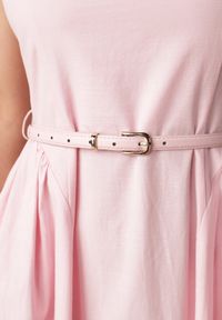 Born2be - Różowa Elegancka Sukienka z Wiskozy i Bawełny na Szerokich Ramiączkach Naisia. Kolor: różowy. Materiał: wiskoza, bawełna. Długość rękawa: na ramiączkach. Typ sukienki: rozkloszowane. Styl: elegancki #2