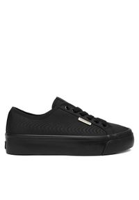 Calvin Klein Sneakersy Vulc Flatform Lace Up Moire YW0YW02012 Czarny. Kolor: czarny. Materiał: materiał #1
