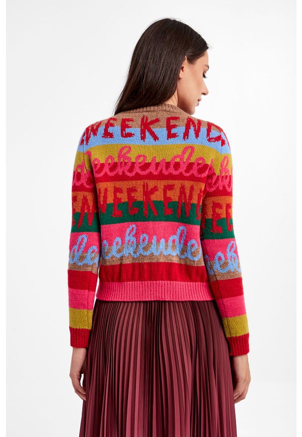 Weekend Max Mara - Sweter z wełną alpaka Glenda WEEKEND MAX MARA. Materiał: wełna, prążkowany. Wzór: paski, nadruk, ze splotem