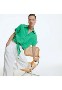 Reserved - Koszula z Tencelu™Modalu - Zielony. Kolor: zielony