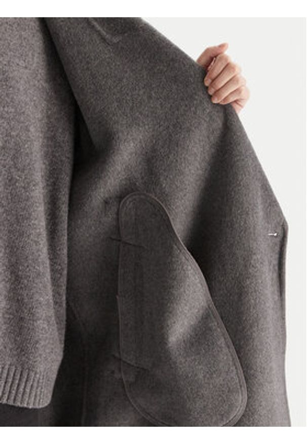 ViCOLO Płaszcz wełniany TF0050 Szary Regular Fit. Kolor: szary. Materiał: syntetyk