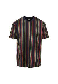 Koszulka Urban Classics printed oversized retro stripe. Kolor: niebieski, wielokolorowy, brązowy. Wzór: paski #1