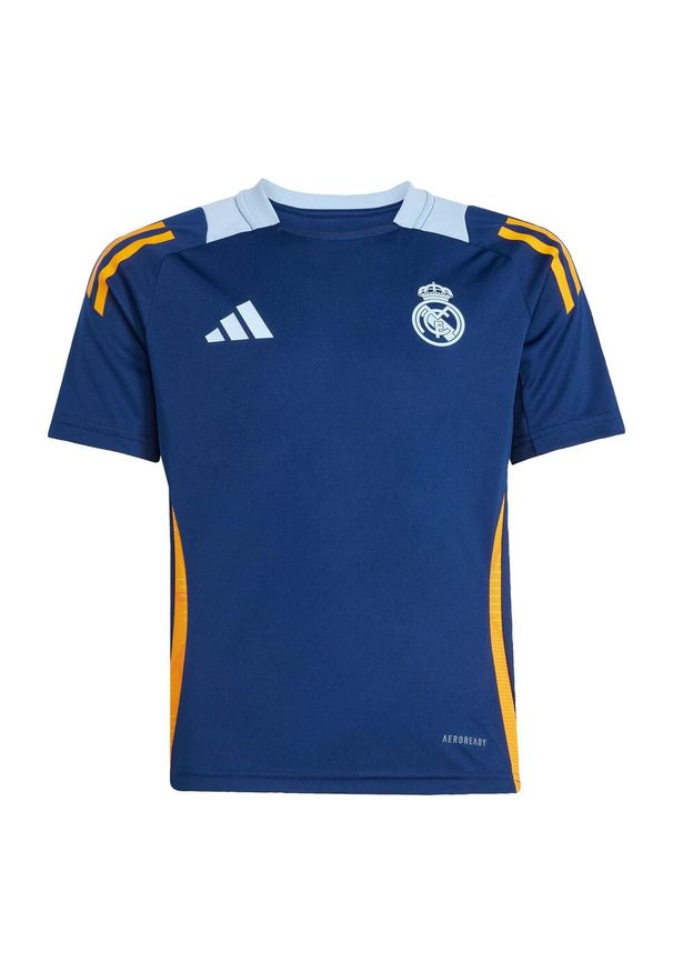 Adidas - Koszulka Real Madrid Tiro 24 Competition Training Kids. Kolor: pomarańczowy, niebieski, wielokolorowy. Materiał: materiał. Sport: piłka nożna