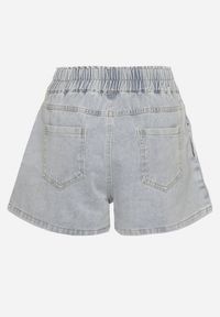 Born2be - Jasnoniebieskie Szorty Jeansowe z Szeroką Nogawka i Wysokim Stanem Rinestra. Okazja: na co dzień. Stan: podwyższony. Kolor: niebieski. Materiał: jeans. Styl: elegancki, casual #6