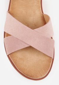 Born2be - Różowe Sandały VICES na Płaskiej Podeszwie z Paskiem w Kształcie X Doriven. Okazja: na co dzień, na randkę, na spacer. Zapięcie: pasek. Kolor: różowy. Materiał: len. Sezon: lato. Obcas: na płaskiej podeszwie. Styl: casual, elegancki #8