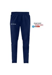 Givova Panta Cuba Navy Sportbroek dla Mężczyzn - Oddychający Komfort. Kolor: niebieski. Materiał: dresówka, materiał. Styl: militarny