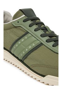 TOMMY HILFIGER - Tommy Hilfiger Sneakersy Tjm Runner Cleated Mix Mat. EM0EM01598 Zielony. Kolor: zielony. Materiał: materiał