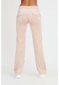 Juicy Couture - JUICY COUTURE Beżowe damskie spodnie Del Ray Pocket, Rozmiar XS. Kolor: beżowy. Materiał: dresówka