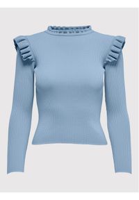 only - ONLY Sweter Sia 15262455 Niebieski Slim Fit. Kolor: niebieski. Materiał: syntetyk