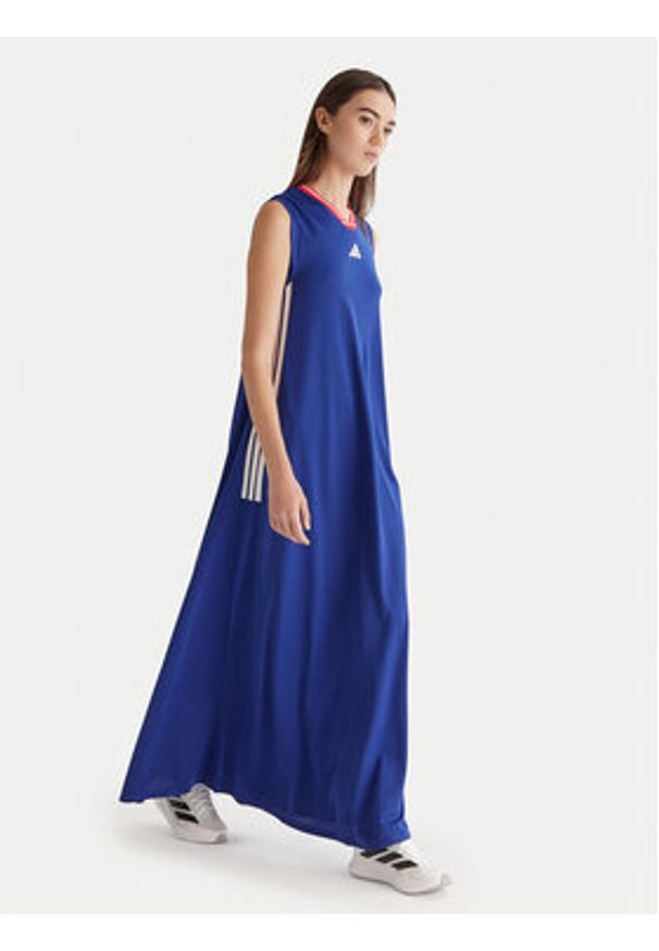 Adidas - adidas Sukienka codzienna Tiro Cut 3-Stripes Soft Mesh JW6819 Niebieski Regular Fit. Okazja: na co dzień. Kolor: niebieski. Materiał: syntetyk. Typ sukienki: proste. Styl: casual