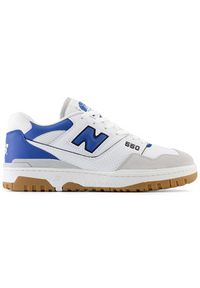 Buty unisex New Balance BB550ESA – białe. Okazja: na co dzień. Kolor: biały. Materiał: materiał, skóra, syntetyk. Szerokość cholewki: normalna