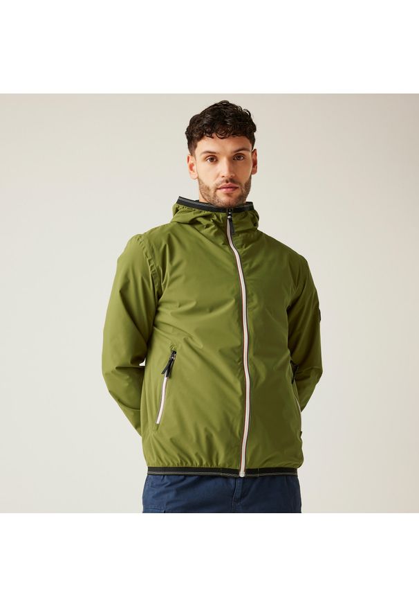 Regatta - Męska wodoodporna powłoka Rehan. Kolor: zielony. Materiał: poliester, tkanina. Sport: turystyka piesza