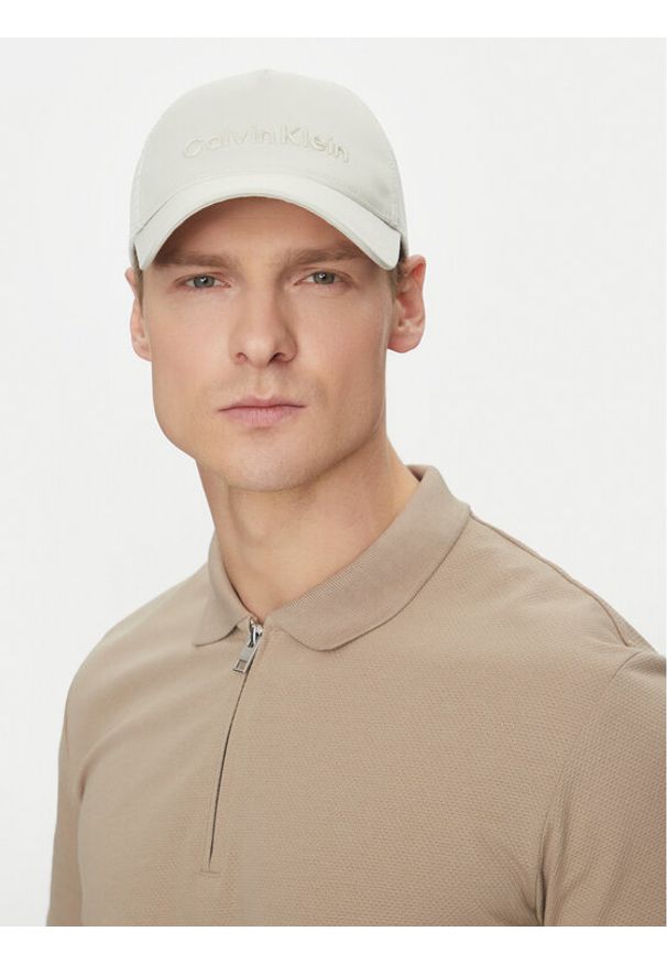 Calvin Klein Czapka z daszkiem K50K513015 Beżowy. Kolor: beżowy. Materiał: materiał, bawełna