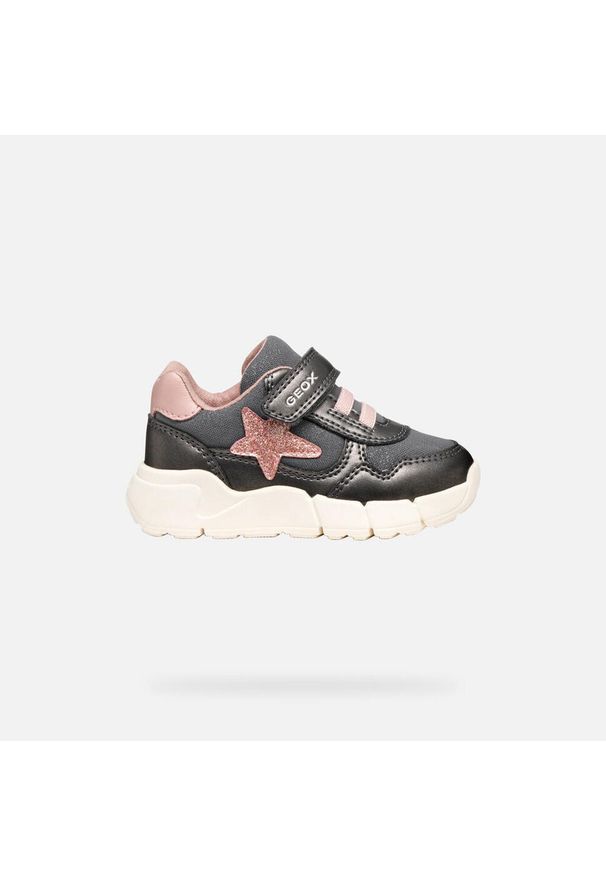 Geox - Buty GEOX B FLEXYPER MINI GIRL Szary. Okazja: na co dzień. Kolor: różowy. Materiał: syntetyk, tkanina