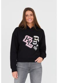 Karl Lagerfeld - KARL LAGERFELD Czarna damska bluza Ikonik, Rozmiar XS. Typ kołnierza: kaptur. Kolor: czarny