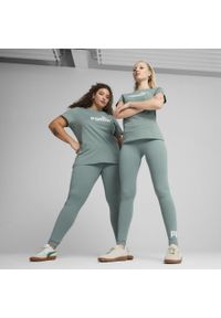Puma - Legginsy damskie z logo No. 1 ESS PUMA Green Moon. Kolor: szary. Materiał: guma. Wzór: nadruk. Sport: fitness