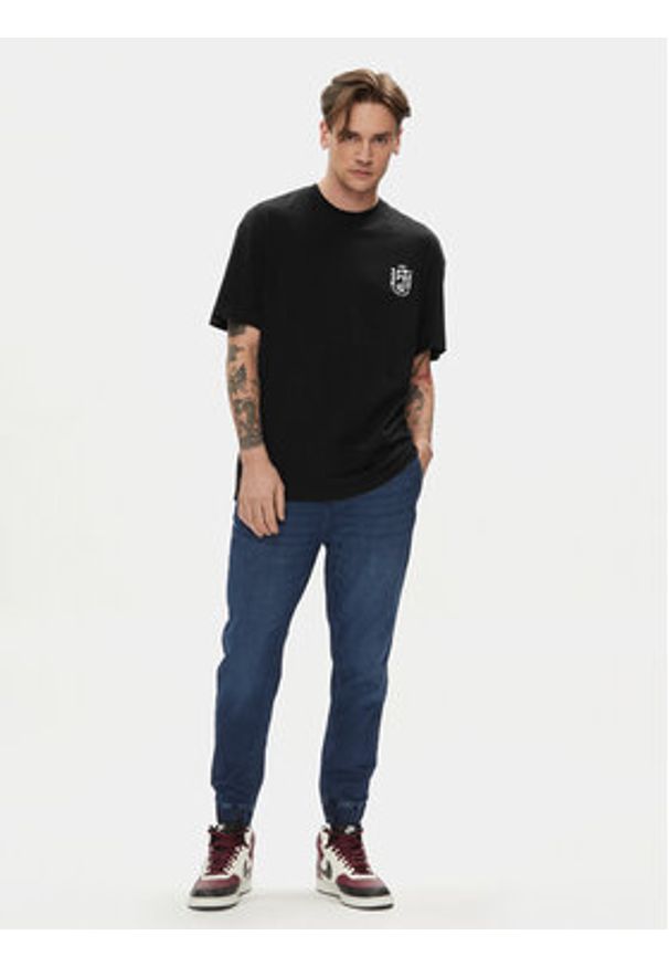 Jack & Jones - Jack&Jones T-Shirt Dirk 12249223 Czarny Wide Fit. Kolor: czarny. Materiał: bawełna