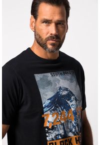 JAY-PI - Męski T-shirt outdoorowy rękaw 1/2 nadruk BLACK HILLS. Kolekcja: plus size. Kolor: niebieski. Materiał: materiał, poliester, bawełna. Wzór: nadruk. Sport: turystyka piesza