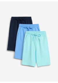 bonprix - Bermudy z dżerseju z czystej bawełny organicznej (3 szt.). Kolor: niebieski. Materiał: jersey, bawełna #1