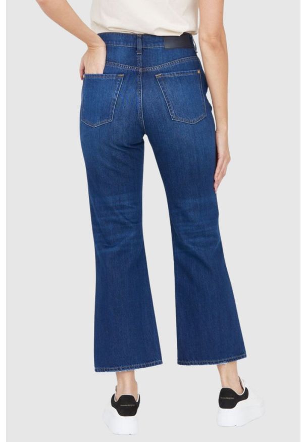 7 FOR ALL MANKIND Granatowe jeansy z rozszerzoną nogawką Riley Ankle Boot, Rozmiar 27. Kolor: niebieski