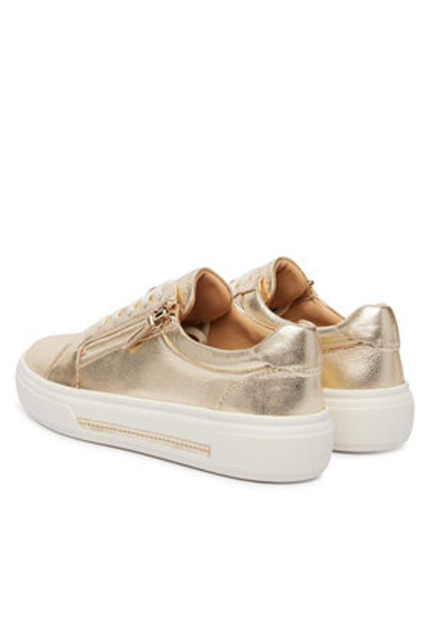 Clarks Sneakersy Hollyrose Zip 26185916 Złoty. Kolor: złoty. Materiał: skóra